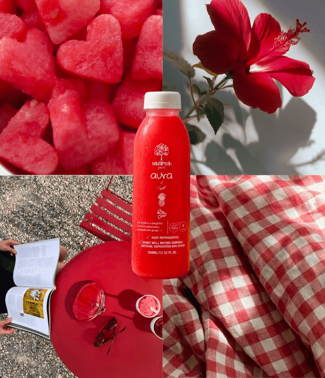 The Aura mood — its bottle among the things it tastes like